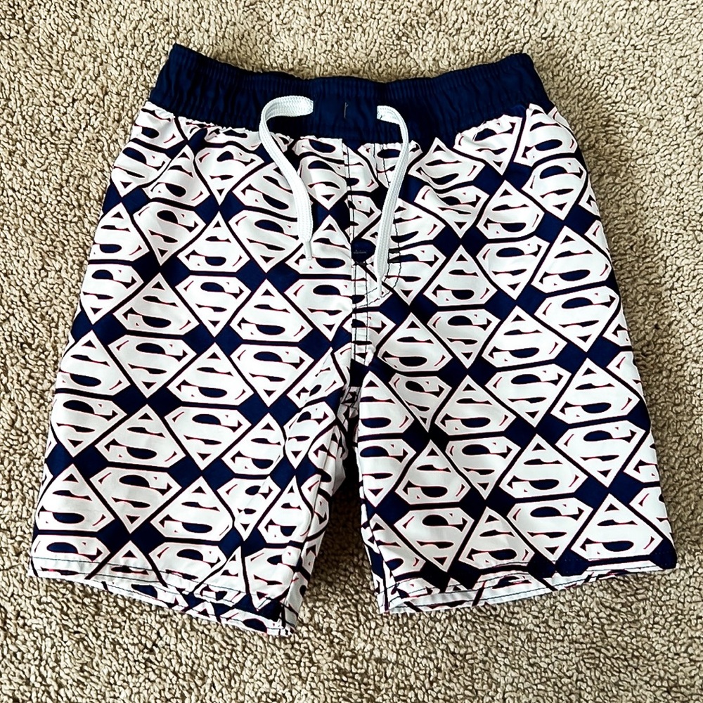 DC Comics Superman Red White and Blue Swim Trunks Sz 3T